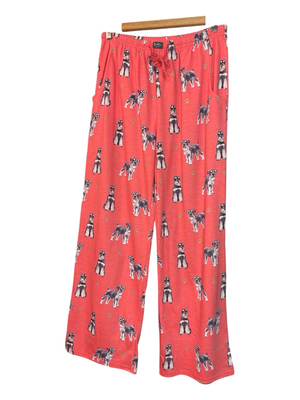 COMFIES Coral Dog-Print Pajama Pants with Elastic Waist & pull tie